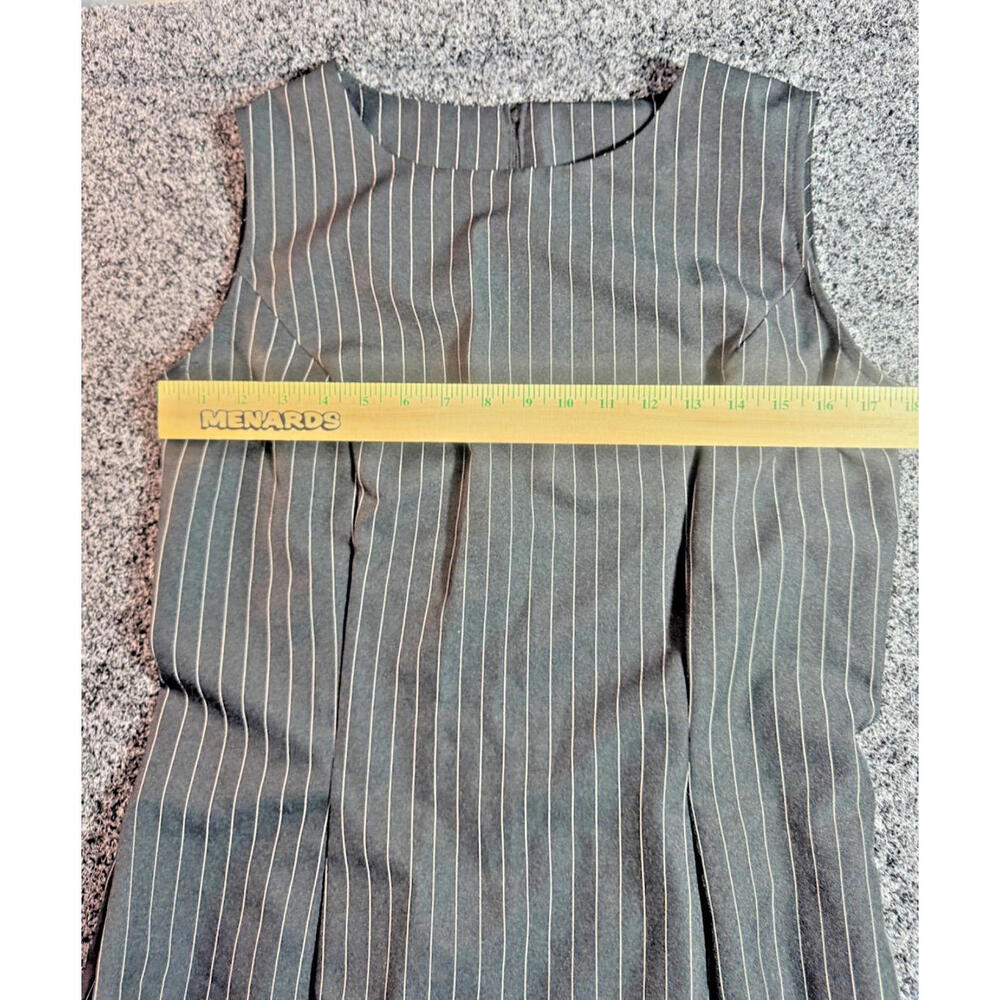 Vintage Black Pinstripe Sleeveless Sheath Dress